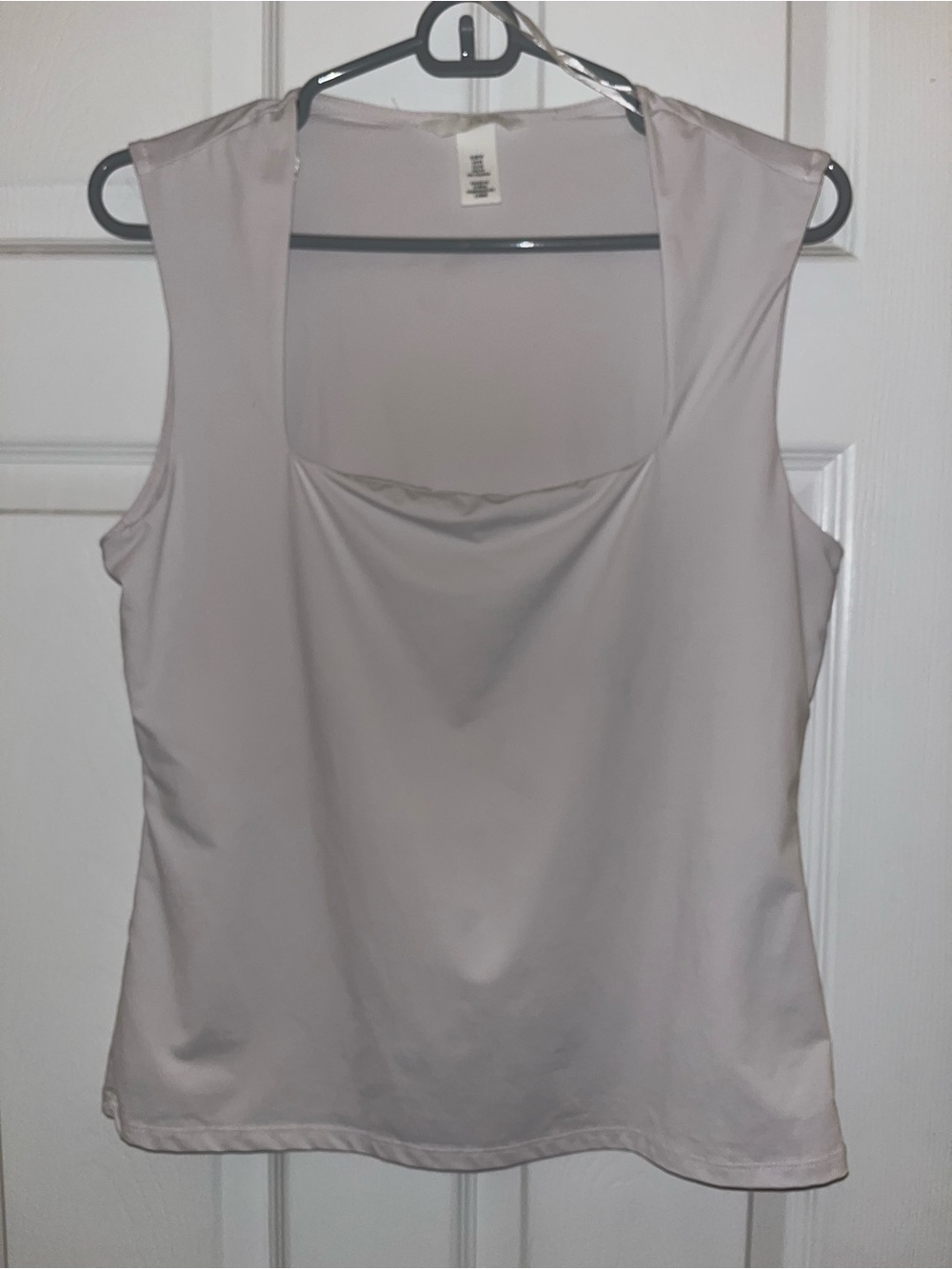 Sleeveless Square-Neck Tank Top - Cream